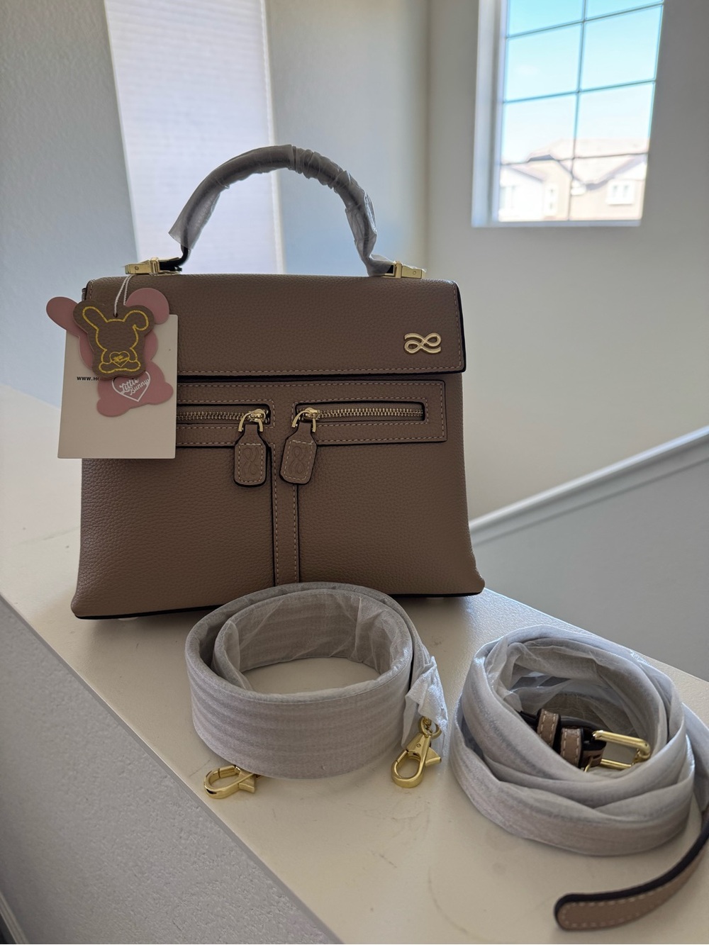 House of LittleBunny Mini Clara in Taupe with Two Removable Straps
